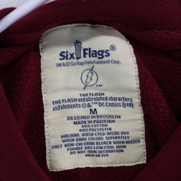 Vintage Six Flags Sweatshirt Men's M The Flash DC Comics Theme Park - Picture 4 of 6